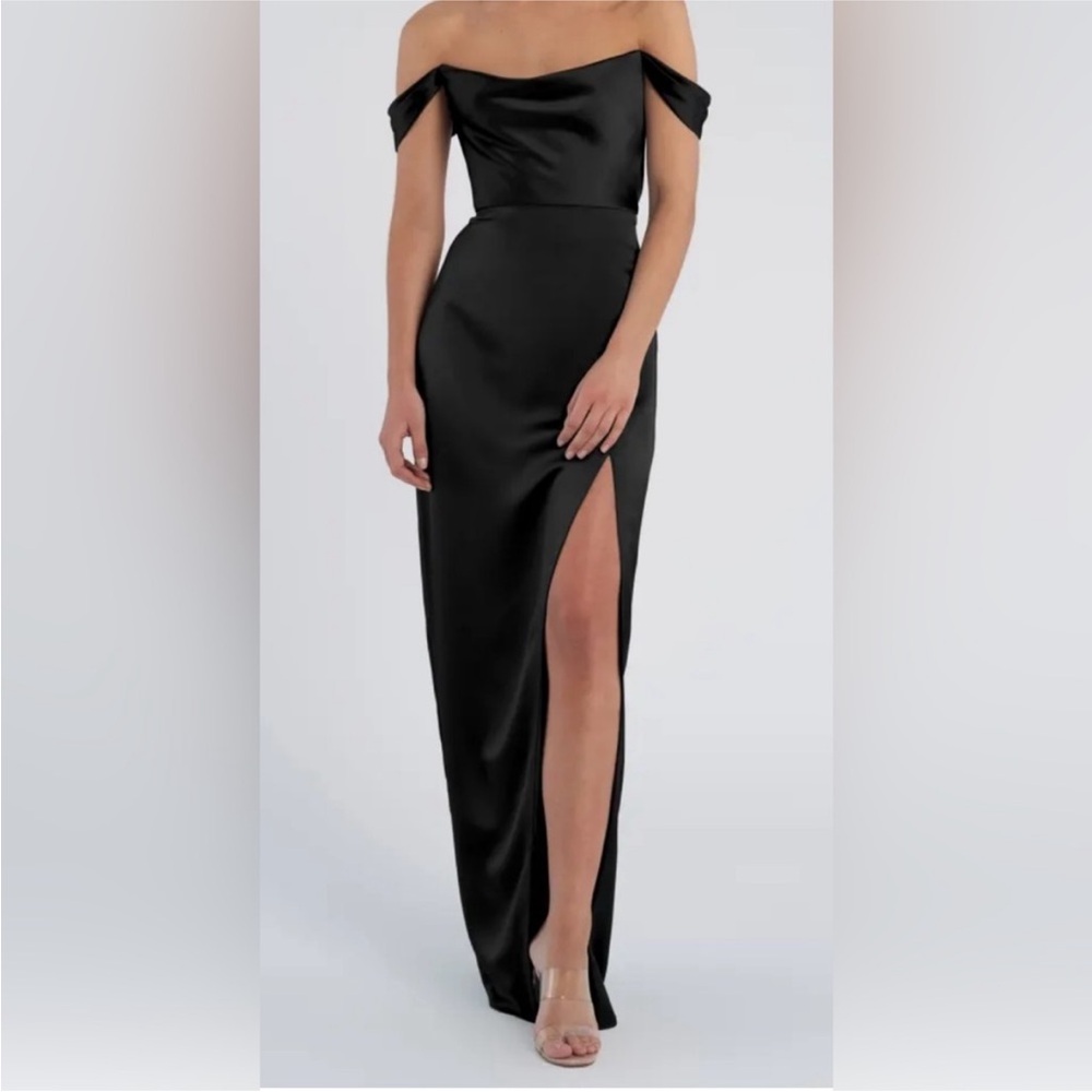 Jenny Yoo Sawyer Black Satin size 8